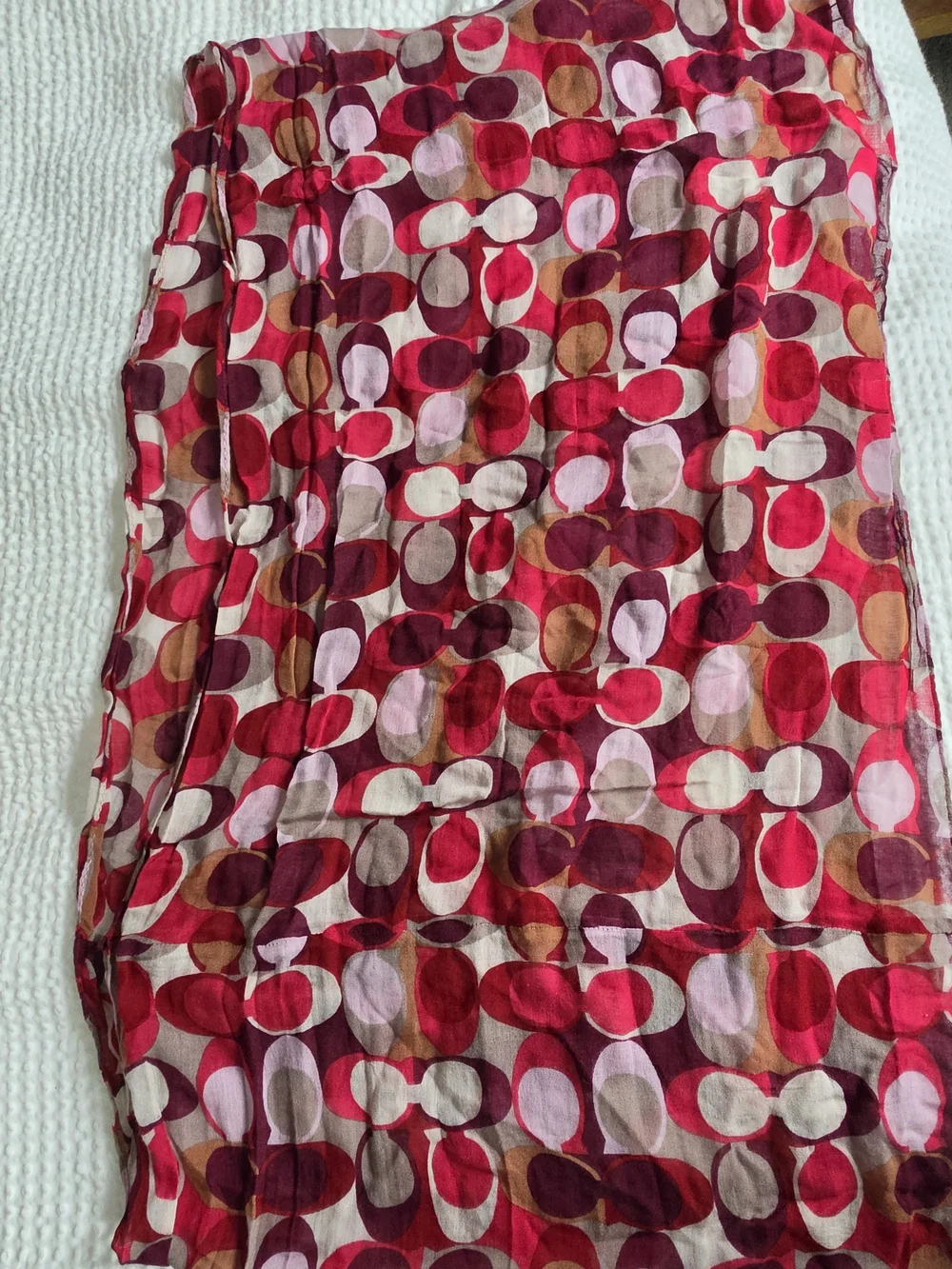 Coach Red Multi-Spot Infinity Scarf - Picture 2 of 6